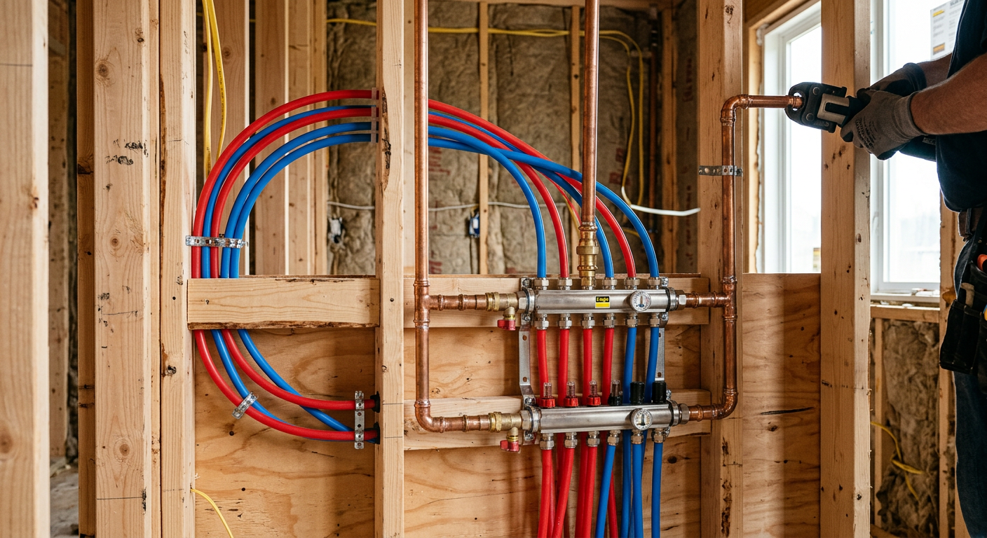 Création de réseau plomberie en cuivre et PER à Ermont